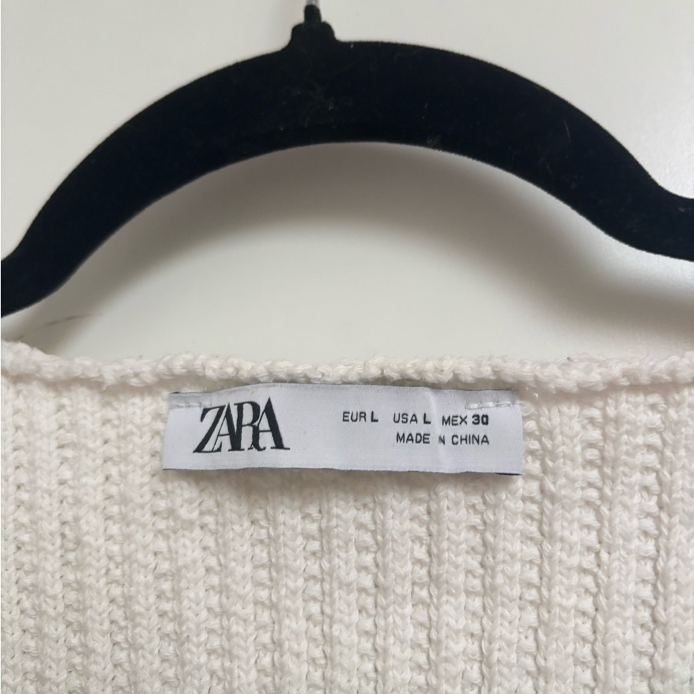 Zara Cream Knit Top - Picture 3 of 7